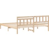 vidaXL konstrukcija postelje rjava 200 x 200 cm masivno borovo les | Shoptok.si
