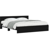  Okvir kreveta s uzglavljem Crni hrast 180x200 cm Inženjersko drvo | shoptok.hr