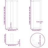  Noge barske mize T-oblike 2kosa naravno jeklo 40x35x(100-101)cm, (21828648) | Shoptok.si