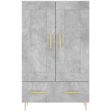 vidaXL Visoka omara betonsko siva 69,5x31x115 inženirski les | Shoptok.si
