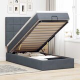 Maison Chic Otomanski Posteljni okvir - Enojna postelja - Postelja za odrasle z vzmetnicami siv 90x200cm žamet-J2123, (21761953) | Shoptok.si