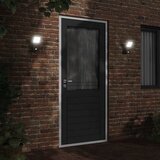  Vanjska LED zidne svjetiljke sa senzorom crne aluminij | shoptok.hr