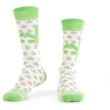 Fasardi Men's cream socks with a leaf