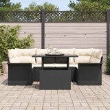  Sjedeća garnitura za vrt 7 kom. Crna [Sintetički]: Poli Ratan 234 x 132,5 x 85 cm | shoptok.hr