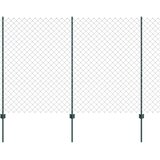 vidaXL Ograda od lančanih veza s 22 U stupa Zelena 1,6x25 m Čelik | shoptok.hr