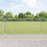 vidaXL varjena žična ograja z 13 stebri z obrobo 0.8x50 m pocinkano jeklo | Shoptok.si
