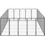  Ograda za pse s 24 panela crna 50 x 100 cm čelik obložen prahom | Eponuda.ba