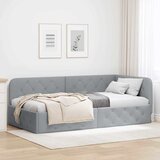 Kutni okvir kreveta Svijetlo siva 100 x 200 cm tkanina | shoptok.hr