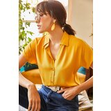 Olalook Women's Mustard Bat Viscose Shirt | Shoptok.si