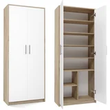 TOP E SHOP Oliv 2D White Sonoma Bookcase - Modern and Functional Storage Solution, (21738635)