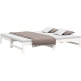 vidaXL Dnevni ležaj na izvlačenje bijeli 2 x (100 x 200) cm borovina | shoptok.hr