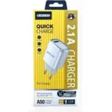 adapter A50 hišni polnilec 2,1A Quick Charge 10W vhod USB A - Original (EU Blister) bel -