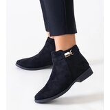 Gemre Black ankle boots with gold inserts eco-suede Casetra Cijene