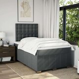 vidaXL Box spring postelja z vzmetnico temno siva 120x190 cm blago | Shoptok.si