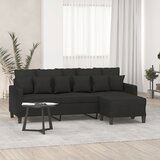 vidaXL Trosed s stolčkom za noge črn 180 cm blago Cene