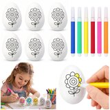  Easter Styrofoam Eggs For Painting Markers Flower Pattern C 6pcs | shoptok.hr