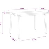  120 x 90 x 75 cm Čvrsto drvo akacije Prirodna i crna Pravokutni - Prirodna i crna 120 x 90 x 75 cm Živi rub | shoptok.hr