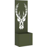 vidaXL Vrtno korito z dekorativno ploščo Olivno zelena 50 x 140 cm | Shoptok.si