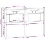  Posteljno vzglavje dimljeni hrast 140cm inženirski les in jeklo, (21829367) | Shoptok.si