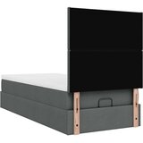 vidaXL Otomanski posteljni okvir z vzmetnico siv 90x200 cm blago | Shoptok.si