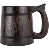  Ručno rađena čaša od tamnog drveta 0.5L sa tamnim rubovima i inox unutrašnjosti | shoptok.hr