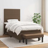 vidaXL Krevet s oprugama i madracem tamnosmeđi 90 x 200 cm od tkanine Cijene