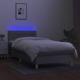  Krevet box spring s madracem LED svjetlosivi 90x200 cm tkanina | shoptok.hr