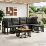  Set vanjskih sofa 6 kom. Crna i tamno siva Poliester | shoptok.hr