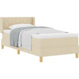  Postelja z vzmetnico z vzmetnico krema 200 x 100 cm Poliester, (5000128544) | Shoptok.si