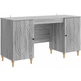 Stol s policom Siva sonoma 142,5 x 50 x 75 cm Konstruirano drvo