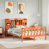 vidaXL Knjižna postelja brez vzmetnice vošč. rjava 140x190 cm borovina | Shoptok.si