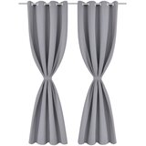  Zavjesa za Zamračivanje s Metalnim Prstenovima 270x245 cm Siva | shoptok.hr