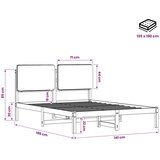  Krevetni okvir s tapiciranim uzglavljem Bijelo isprana i taupe - Bijelo isprana i taupe 135 x 190 cm | shoptok.hr