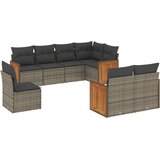  8-dijelni set vrtnih sofa od poliratana s jastucima sivi | shoptok.hr