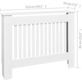 vidaXL Dekorativen Pokrov/Omarica za Radiator 112 cm MDF Bele Barve, (20769782) | Shoptok.si