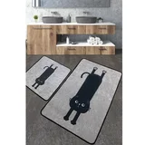 Črne/sive kopalniške preproge v kompletu 2 ks 60x100 cm Comfort –