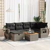  7-dijelni set vrtnih sofa s jastucima bež od poliratana | shoptok.hr