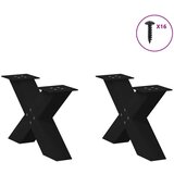 vidaXL Noge za stolić u obliku slova X 2 kom crne 60x(30-31) cm čelik | shoptok.hr