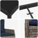 vidaXL komplet za jedilnico v vrtu 3 pcs siva poly ratan | Shoptok.si