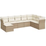 Maison Chic Seti vrtnega pohištva - Vrtna garnitura - Vrtni pohištvo set 8-delna z blazinami bež poli ratan, (21799610) | Shoptok.si