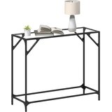  Stolić s prozirnom staklenom površinom 98x35x81 cm čelik | shoptok.hr