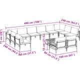 vidaXL Sjedeća garnitura za vrt 13 pcs Antracit Čelik | shoptok.hr