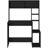 vidaXL Pisalna miza s policami črna 100x45x140 cm inženirski les | Shoptok.si