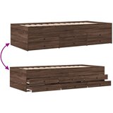  Dnevni krevet s ladicama bez madraca smeđa hrasta 100x200 cm | shoptok.hr