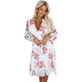 Numoco 388-3 FRANCES chiffon wrap dress with long sleeves - mallows | shoptok.hr
