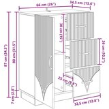  Strani šal Betonsko siva 66 x 34,5 x 87 cm Inženirski les, (5000217190) | Shoptok.si