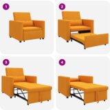  3-u-1 pojedinačni kauč na spavanje pretvoriv žuti tamni materijal | shoptok.hr
