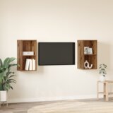 vidaXL Stenski TV kabinet 2 pcs Staro les 37 x 37 x 72 cm | Shoptok.si