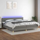  box spring s madracem LED tamnosivi 200x200 cm tkanina | shoptok.hr