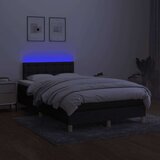  Krevet box spring s madracem LED crni 120 x 200 cm od tkanine | shoptok.hr